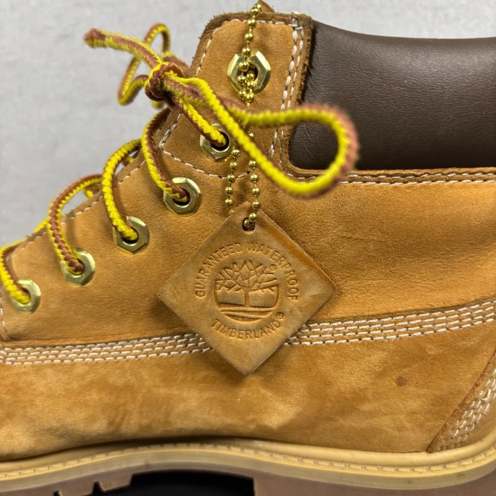 Timberland Grade-School Premium 6-Inch Waterproof Boots Boys Size 3 Wheat Brown